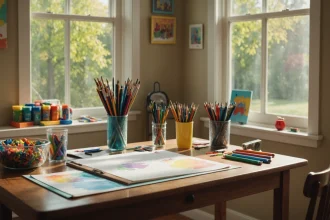 Créer un coin créatif à la maison avec une table de dessin pour enfants
