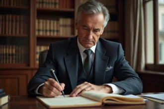 André Louis Auzière, homme d'affaires discret dans un bureau parisien classique, révélation tardive sur son parcours