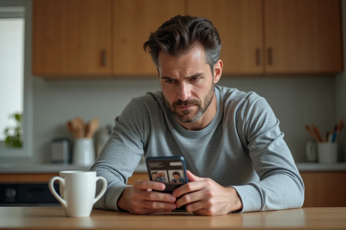 Parent consultant les paramètres de confidentialité et les photos de classe sur l'application Educartable depuis son smartphone